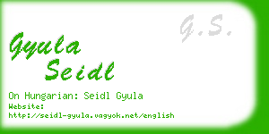 gyula seidl business card